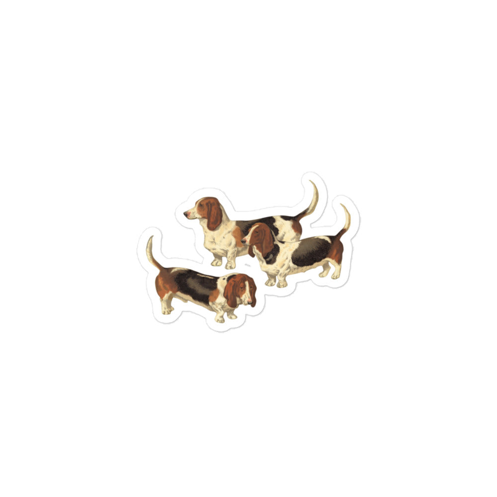 Vintage Basset Hounds Sticker