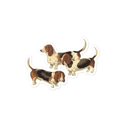 Vintage Basset Hounds Sticker