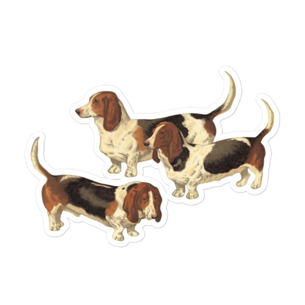 Vintage Basset Hounds Sticker